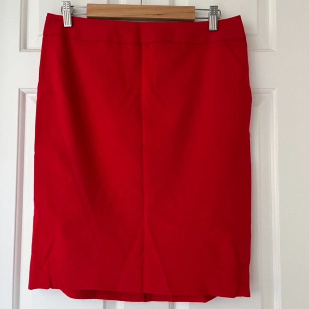 The Limited Red Waffle Weave Pencil Skirt Size 8